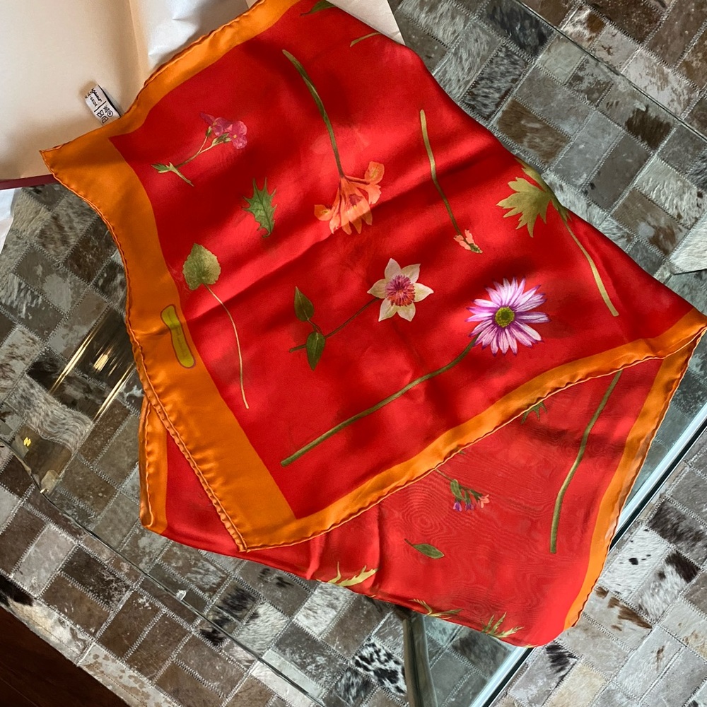 Salvatore Ferragamo red scarf never worn